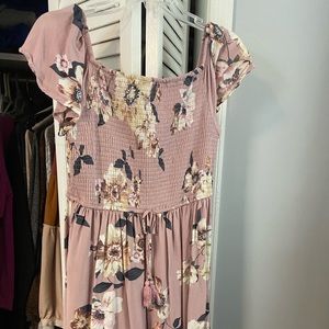 Dusty pink floral dress